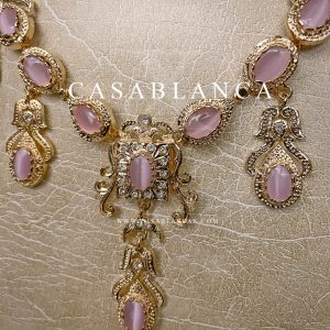 Bruidssieraden Gouden Set Roze - Wardya - Afbeelding 4