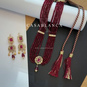 Marokkaanse Gouden Rood Ketting Set Ruby - Malya - Image 2