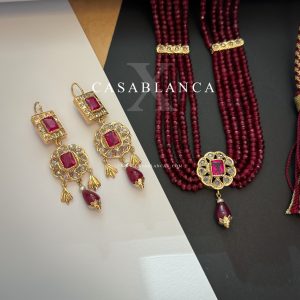 Marokkaanse Gouden Rood Ketting Set Ruby - Malya - Image 3