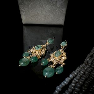 Echte Zilver/Gouden Ketting Groene Set - Kazya - Image 5
