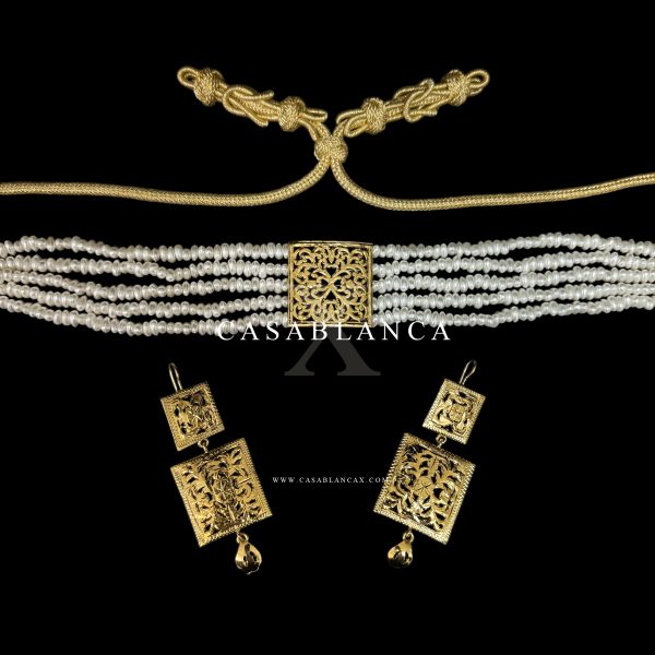 Choker Necklace Set Gold - Ylia - Image 3