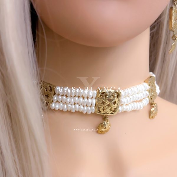 Marokkaanse Choker Parels Goud - Lysa - Imagen 2