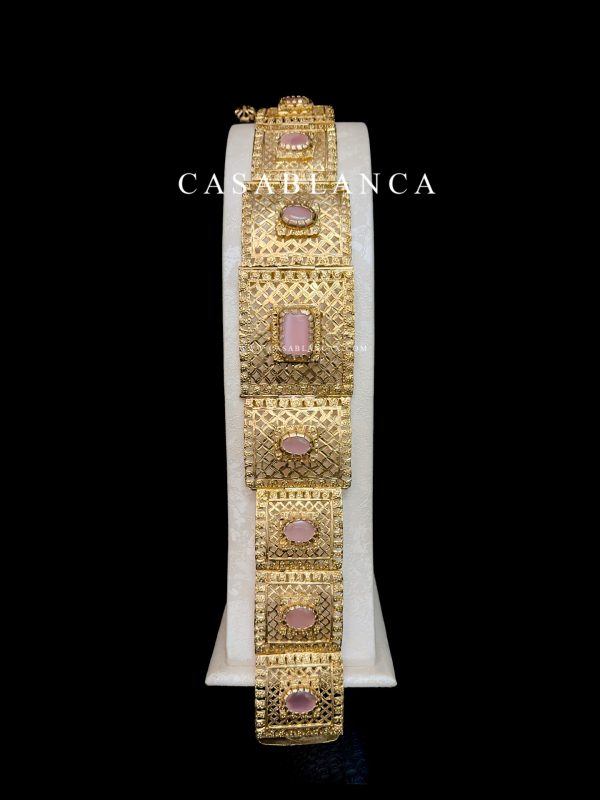 Ceinture dorée Mdamma rose - Boata