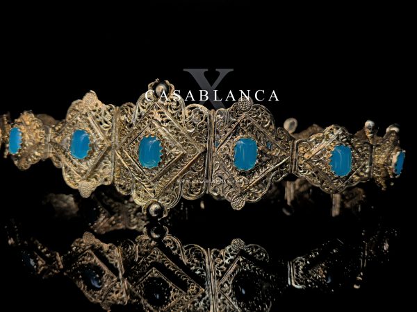 Ceinture Mdamma dorée bleue – Sbaa – Image 5