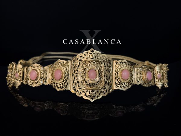 Golden Moroccan Belt Mdamma Pink - Jireya - Image 5