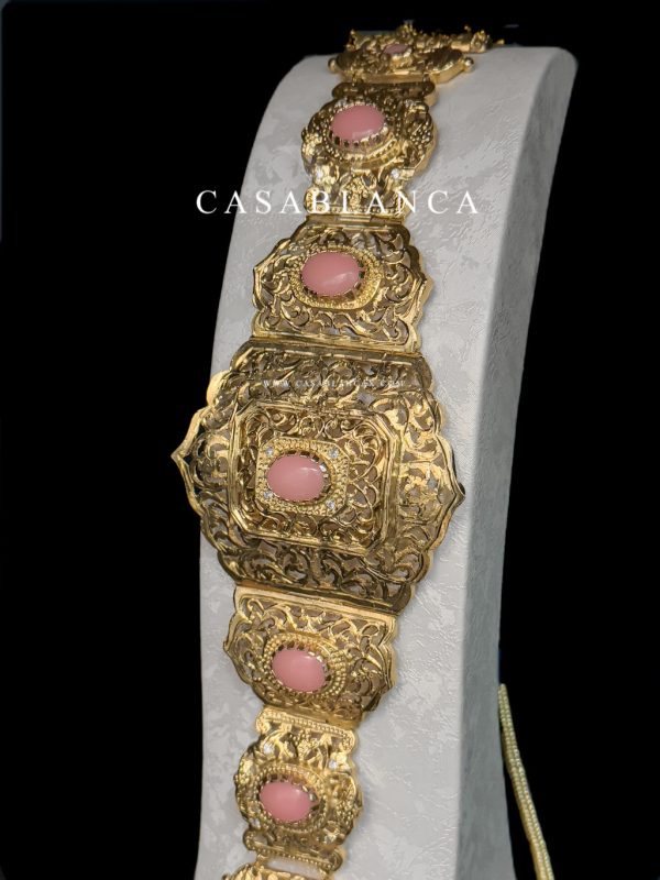 Golden Moroccan Belt Mdamma Pink - Jireya - Image 3